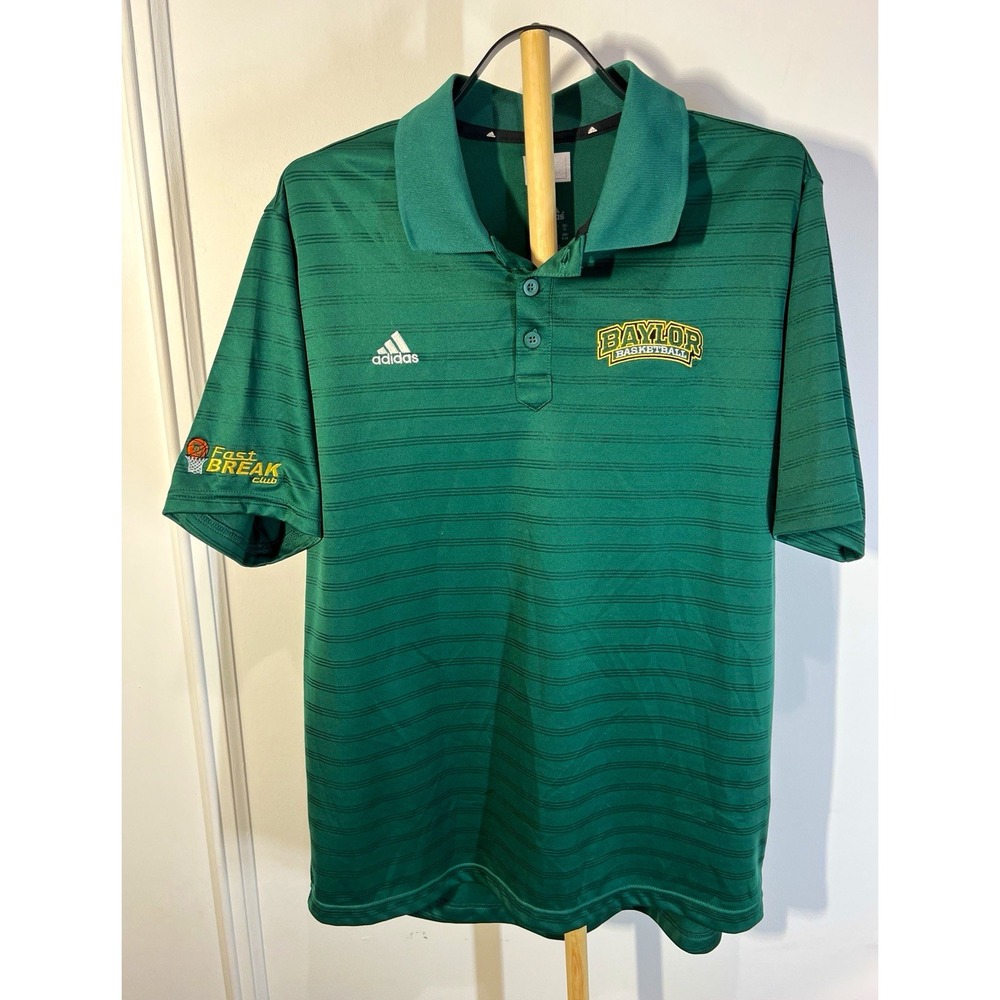 adidas Baylor Basketball Fast Break Club Polo Mens XL Green NCAA Bears 2012